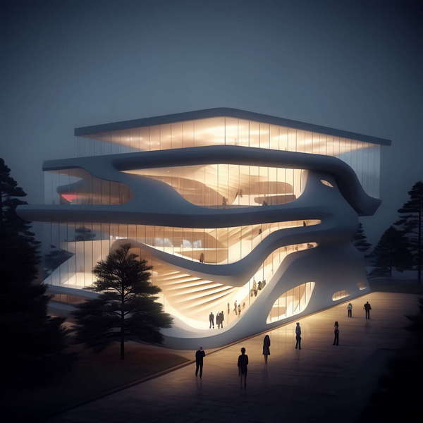 现代前卫办公楼Midjourney灵感图库-_设计智库－全球设计案例智能库_OJBKAI.COM-全球设计案例智能库_OJBKAI.COM设计智库