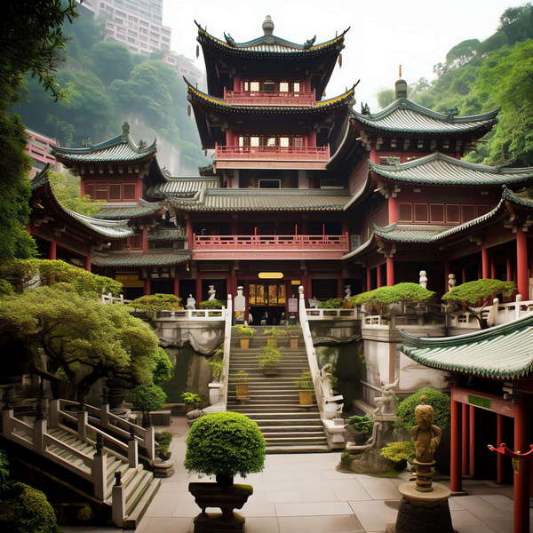 古建筑寺庙Midjourney灵感图库-_设计智库－全球设计案例智能库_OJBKAI.COM-全球设计案例智能库_OJBKAI.COM设计智库