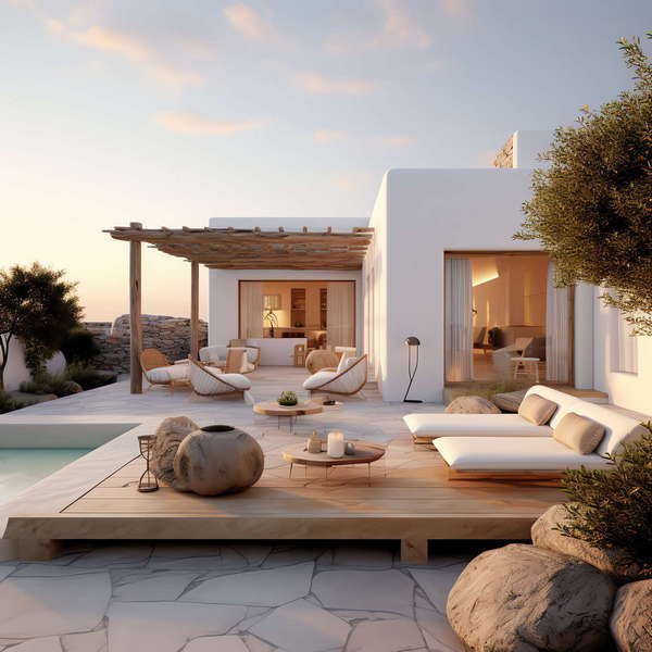 地中海风格酒店民宿休闲公区Midjourney灵感图库-_设计智库－全球设计案例智能库_OJBKAI.COM-全球设计案例智能库_OJBKAI.COM设计智库