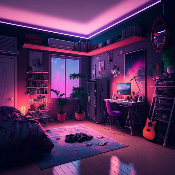 图片[14]-全球设计案例智能库_OJBKAI.COM赛博朋克风霓虹灯设计男孩房1_Midjourney灵感图库-_设计智库－全球设计案例智能库_OJBKAI.COM-全球设计案例智能库_OJBKAI.COM设计智库