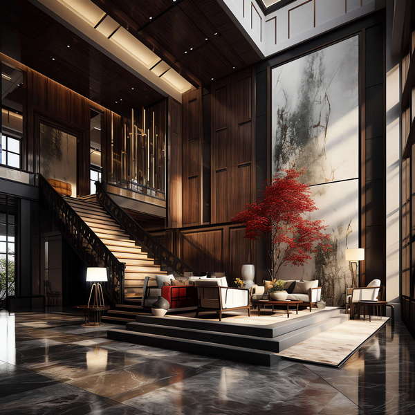 图片[9]-全球设计案例智能库_OJBKAI.COM新中式酒店大堂Midjourney灵感图库-_设计智库－全球设计案例智能库_OJBKAI.COM-全球设计案例智能库_OJBKAI.COM设计智库