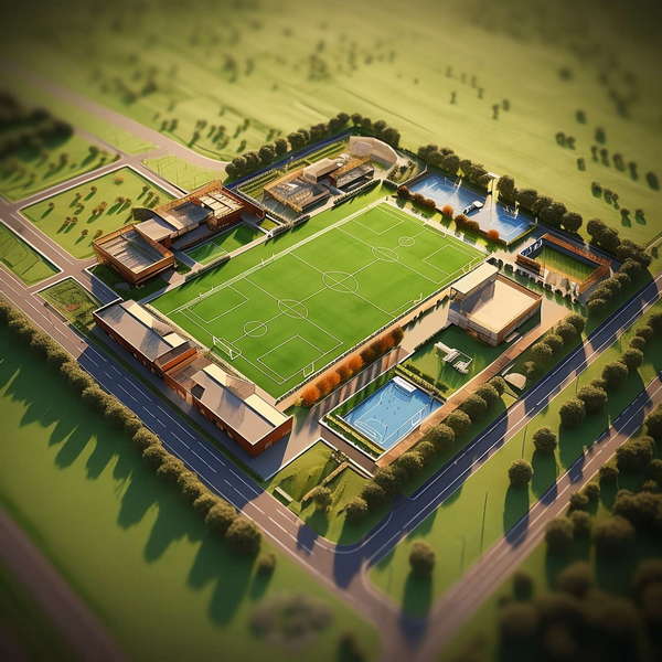 学校操场运动馆Midjourney灵感图库-_设计智库－全球设计案例智能库_OJBKAI.COM-全球设计案例智能库_OJBKAI.COM设计智库