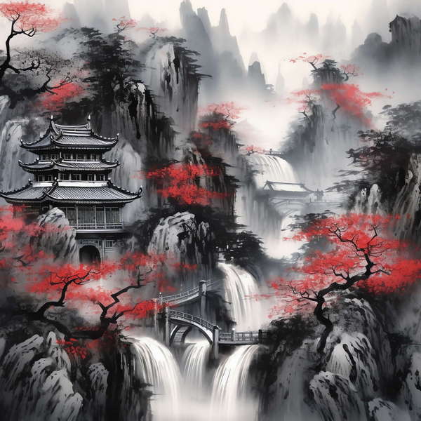 图片[8]-全球设计案例智能库_OJBKAI.COM庭林楼阁山水意境图Midjourney灵感图库-_设计智库－全球设计案例智能库_OJBKAI.COM-全球设计案例智能库_OJBKAI.COM设计智库