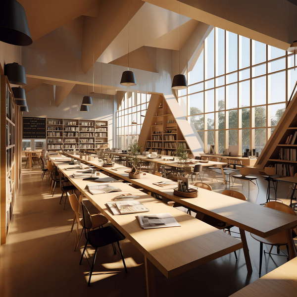 图书馆书店Midjourney灵感图库-_设计智库－全球设计案例智能库_OJBKAI.COM-全球设计案例智能库_OJBKAI.COM设计智库