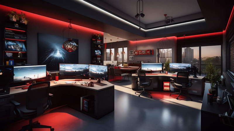 图片[6]-全球设计案例智能库_OJBKAI.COM霓虹灯科幻设计办公空间Midjourney灵感图库-_设计智库－全球设计案例智能库_OJBKAI.COM-全球设计案例智能库_OJBKAI.COM设计智库