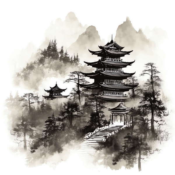 图片[10]-全球设计案例智能库_OJBKAI.COM庭林楼阁山水意境图Midjourney灵感图库-_设计智库－全球设计案例智能库_OJBKAI.COM-全球设计案例智能库_OJBKAI.COM设计智库