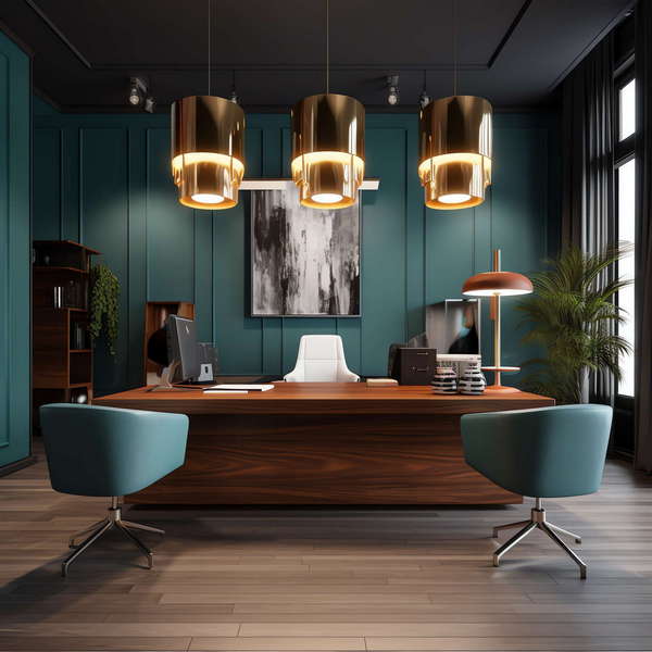 深色系办公桌Midjourney灵感图库-_设计智库－全球设计案例智能库_OJBKAI.COM-全球设计案例智能库_OJBKAI.COM设计智库