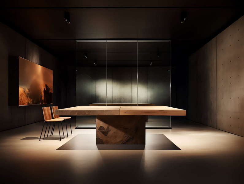 侘寂风餐桌Midjourney灵感图库-_设计智库－全球设计案例智能库_OJBKAI.COM-全球设计案例智能库_OJBKAI.COM设计智库