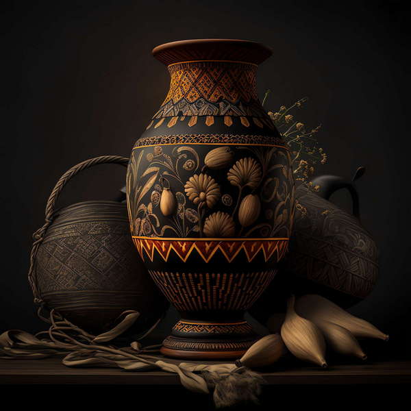 陶瓷花瓶Midjourney灵感图库-_设计智库－全球设计案例智能库_OJBKAI.COM-全球设计案例智能库_OJBKAI.COM设计智库