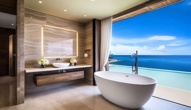 酒店客房卫生间Midjourney灵感图库-_设计智库－全球设计案例智能库_OJBKAI.COM-全球设计案例智能库_OJBKAI.COM设计智库