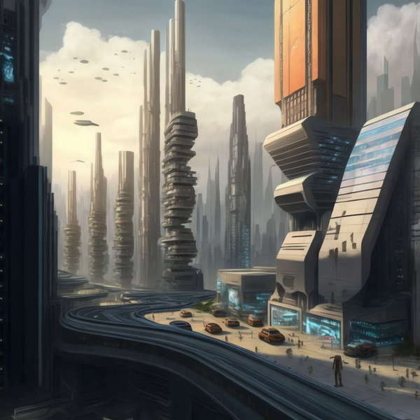 后现代科技楼群Midjourney灵感图库-_设计智库－全球设计案例智能库_OJBKAI.COM-全球设计案例智能库_OJBKAI.COM设计智库