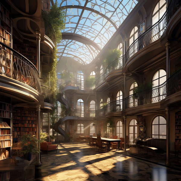 复古图书馆书店_Midjourney灵感图库-_设计智库－全球设计案例智能库_OJBKAI.COM-全球设计案例智能库_OJBKAI.COM设计智库