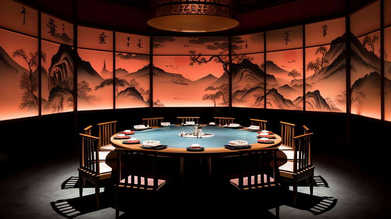 新中式中餐厅设计Midjourney灵感图库-_设计智库－全球设计案例智能库_OJBKAI.COM-全球设计案例智能库_OJBKAI.COM设计智库