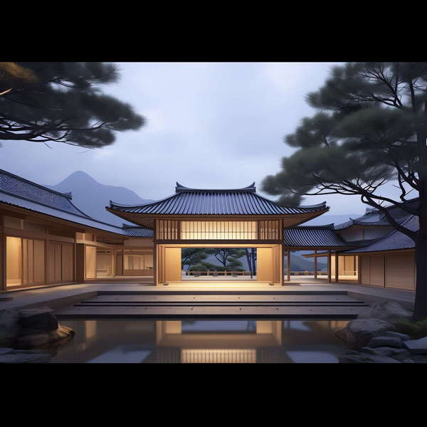日式禅意民宿Midjourney灵感图库-_设计智库－全球设计案例智能库_OJBKAI.COM-全球设计案例智能库_OJBKAI.COM设计智库