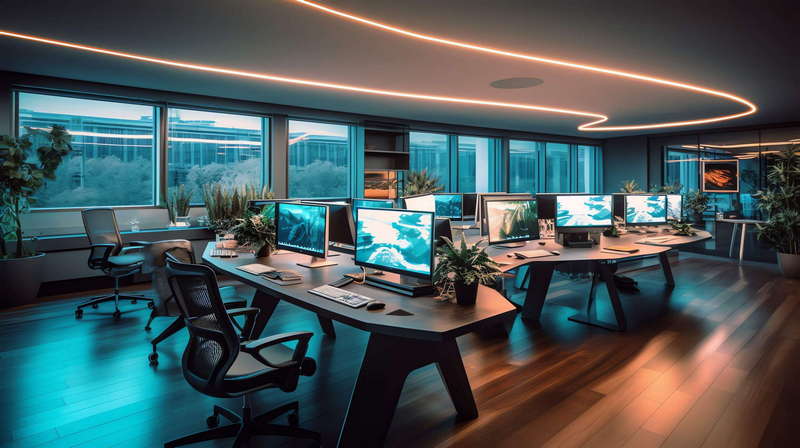 图片[27]-全球设计案例智能库_OJBKAI.COM霓虹灯科幻设计办公空间Midjourney灵感图库-_设计智库－全球设计案例智能库_OJBKAI.COM-全球设计案例智能库_OJBKAI.COM设计智库