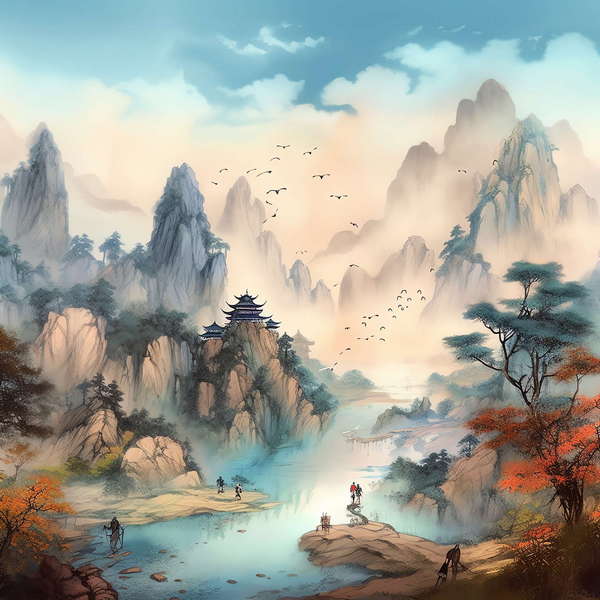 图片[7]-全球设计案例智能库_OJBKAI.COM庭林楼阁山水意境图Midjourney灵感图库-_设计智库－全球设计案例智能库_OJBKAI.COM-全球设计案例智能库_OJBKAI.COM设计智库