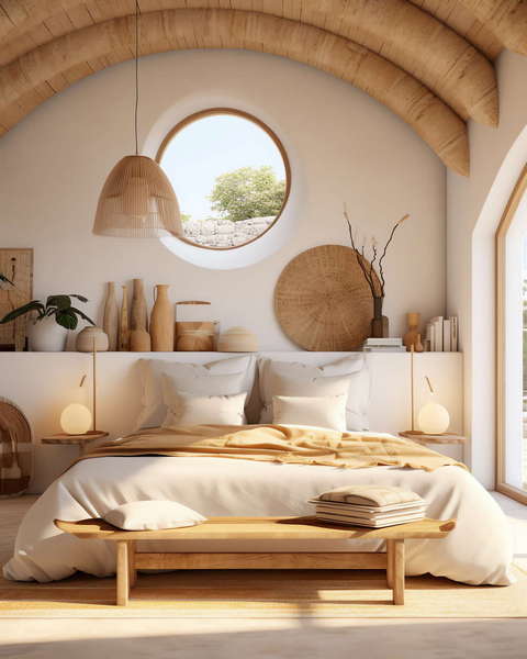 地中海风格酒店民宿卧室Midjourney灵感图库-_设计智库－全球设计案例智能库_OJBKAI.COM-全球设计案例智能库_OJBKAI.COM设计智库