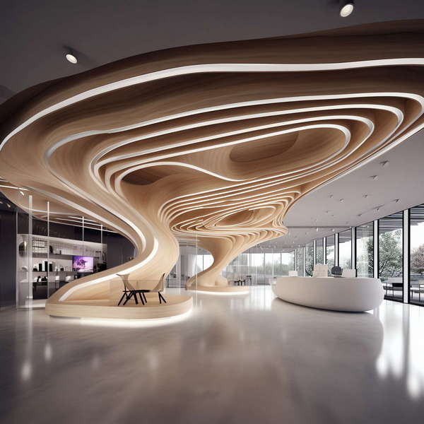 现代办公空间前台Midjourney灵感图库-_设计智库－全球设计案例智能库_OJBKAI.COM-全球设计案例智能库_OJBKAI.COM设计智库