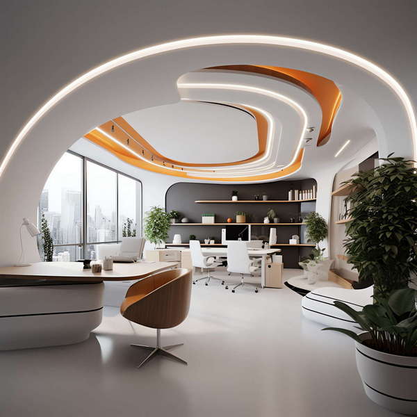 现代办公空间公共办公区Midjourney灵感图库-_设计智库－全球设计案例智能库_OJBKAI.COM-全球设计案例智能库_OJBKAI.COM设计智库