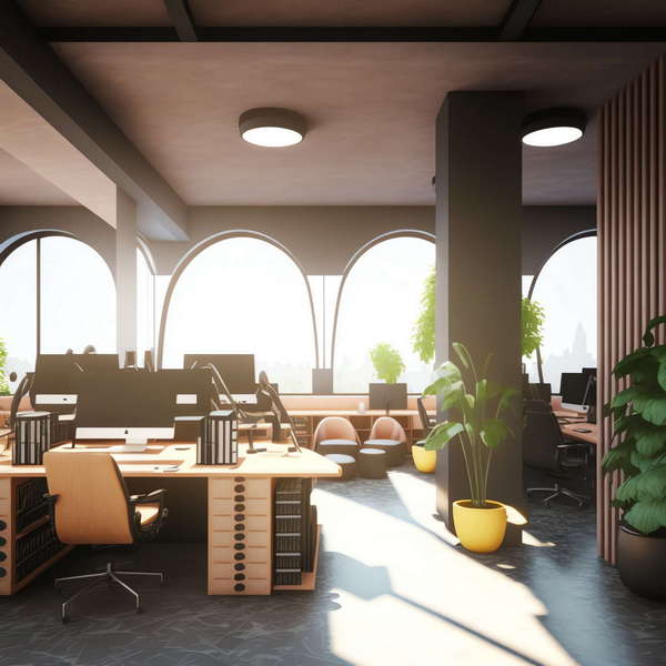 现代时尚办公空间Midjourney灵感图库-_设计智库－全球设计案例智能库_OJBKAI.COM-全球设计案例智能库_OJBKAI.COM设计智库