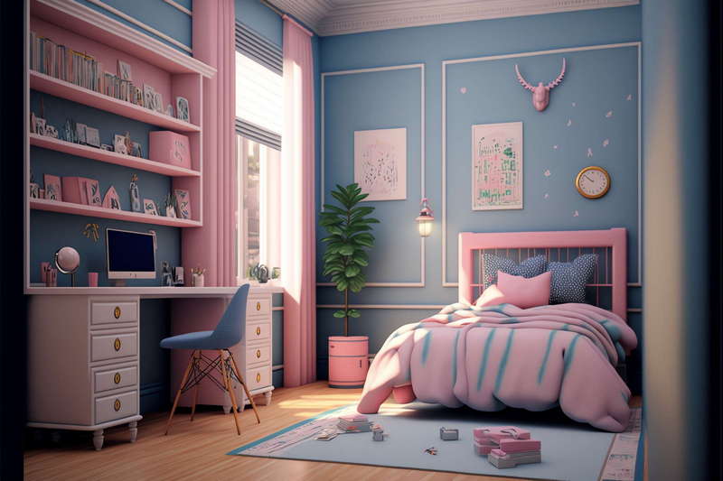 图片[5]-全球设计案例智能库_OJBKAI.COM色彩童趣女孩房4_Midjourney灵感图库-设计智库－全球设计案例智能库_OJBKAI.COM-全球设计案例智能库_OJBKAI.COM设计智库