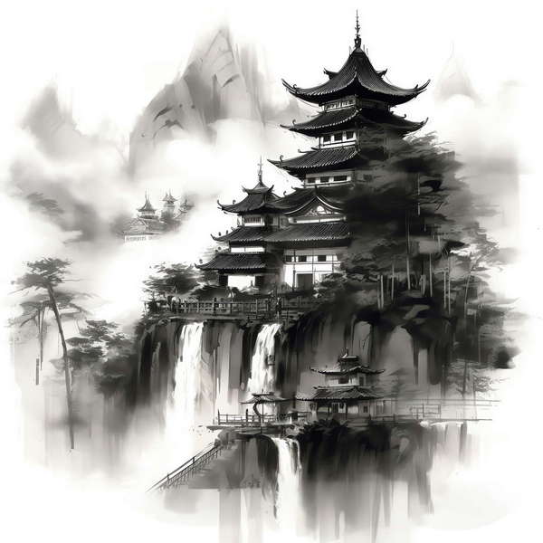 图片[6]-全球设计案例智能库_OJBKAI.COM庭林楼阁山水意境图Midjourney灵感图库-_设计智库－全球设计案例智能库_OJBKAI.COM-全球设计案例智能库_OJBKAI.COM设计智库