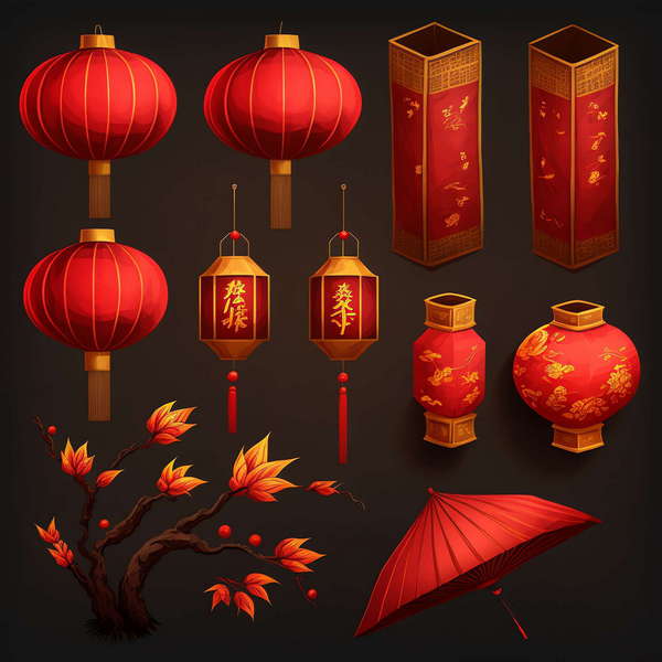 灯笼-2_Midjourney灵感图库-设计智库－全球设计案例智能库_OJBKAI.COM-全球设计案例智能库_OJBKAI.COM设计智库