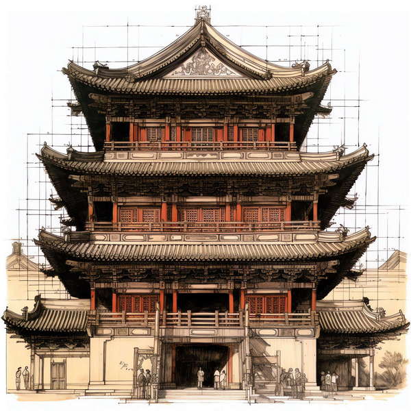 图片[3]-全球设计案例智能库_OJBKAI.COM中国古建草图Midjourney灵感图库-_设计智库－全球设计案例智能库_OJBKAI.COM-全球设计案例智能库_OJBKAI.COM设计智库