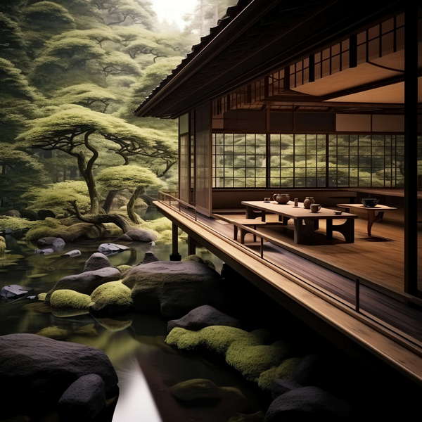 酒店民宿中式禅意茶室Midjourney灵感图库-_设计智库－全球设计案例智能库_OJBKAI.COM-全球设计案例智能库_OJBKAI.COM设计智库