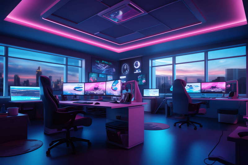 图片[35]-全球设计案例智能库_OJBKAI.COM赛博朋克风霓虹灯设计公共办公区域Midjourney灵感图库-_设计智库－全球设计案例智能库_OJBKAI.COM-全球设计案例智能库_OJBKAI.COM设计智库