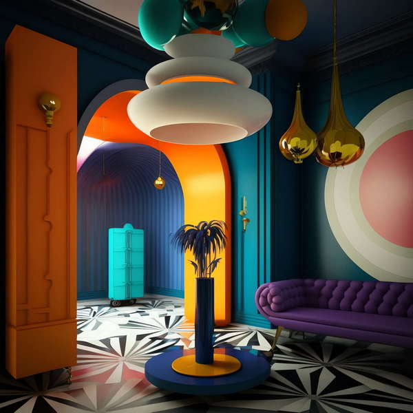 色彩后现代风格家装Midjourney灵感图库-_设计智库－全球设计案例智能库_OJBKAI.COM-全球设计案例智能库_OJBKAI.COM设计智库