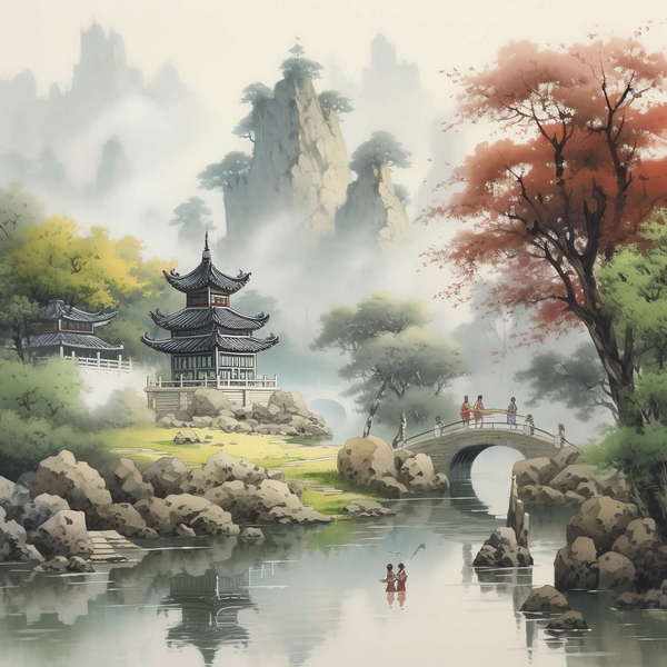 图片[40]-全球设计案例智能库_OJBKAI.COM庭林楼阁山水意境图Midjourney灵感图库-_设计智库－全球设计案例智能库_OJBKAI.COM-全球设计案例智能库_OJBKAI.COM设计智库