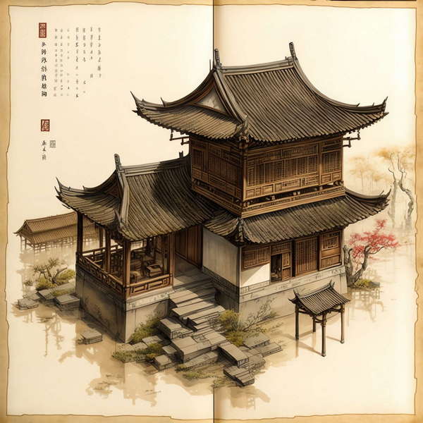 图片[3]-全球设计案例智能库_OJBKAI.COM中式古建筑效果图Midjourney灵感图库-_设计智库－全球设计案例智能库_OJBKAI.COM-全球设计案例智能库_OJBKAI.COM设计智库