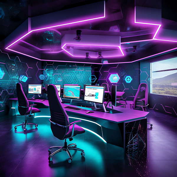 图片[28]-全球设计案例智能库_OJBKAI.COM赛博朋克风霓虹灯设计公共办公区域Midjourney灵感图库-_设计智库－全球设计案例智能库_OJBKAI.COM-全球设计案例智能库_OJBKAI.COM设计智库